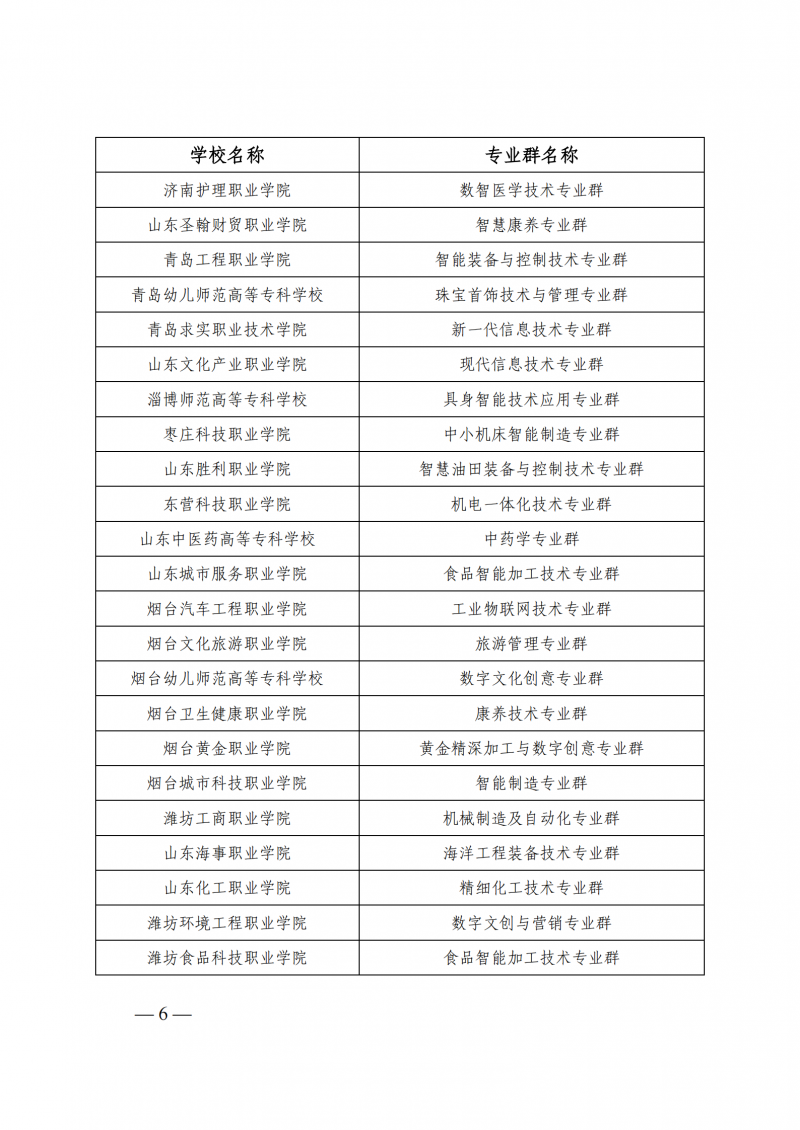 山东省教育厅 山东省财政厅关于公布山东省高水平高职学校和专业群建设计划立项建设学校名单的通知_06